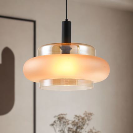 Pendelleuchte mit Kabel BRIZI 1xE27/40W/230V beige/rauchfarben