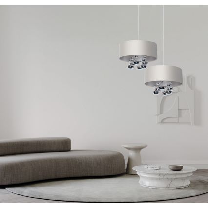 Pendelleuchte mit Kabel BUBBLE 1xE27/60W/230V, Durchmesser 50 cm, weiß