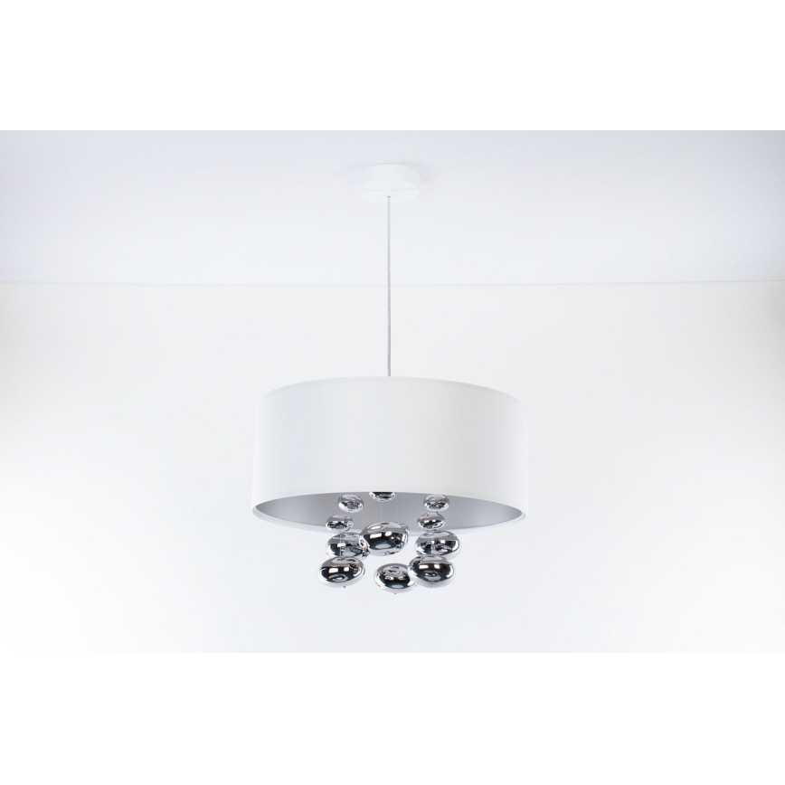 Pendelleuchte mit Kabel BUBBLE 1xE27/60W/230V, Durchmesser 50 cm, weiß
