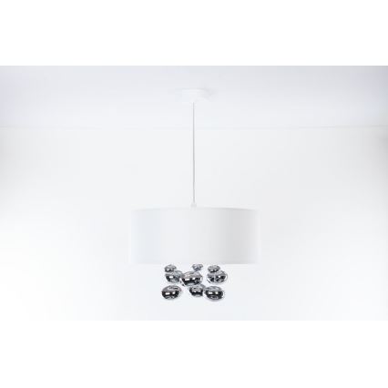 Pendelleuchte mit Kabel BUBBLE 1xE27/60W/230V, Durchmesser 50 cm, weiß