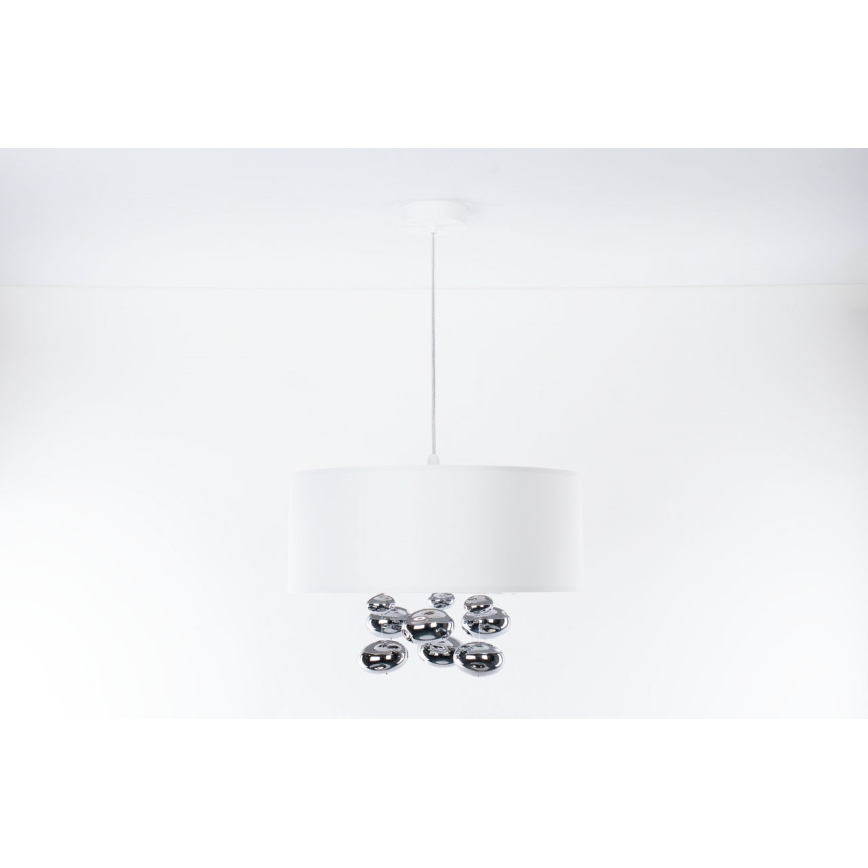 Pendelleuchte mit Kabel BUBBLE 1xE27/60W/230V, Durchmesser 50 cm, weiß