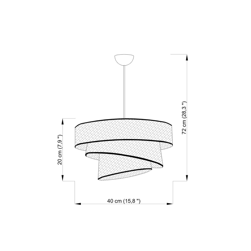 Pendelleuchte mit Kabel COUPER 1xE27/60W/230V weiß/gold