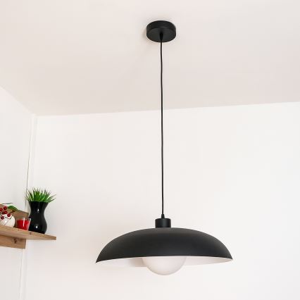Pendelleuchte mit Kabel ECLIPSE 1xE27/15W/230V schwarz/weiß
