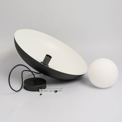 Pendelleuchte mit Kabel ECLIPSE 1xE27/15W/230V schwarz/weiß