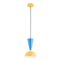 Pendelleuchte mit Kabel ENTORI 1xE27/15W/230V Gelb/Blau