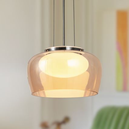 Pendelleuchte mit Kabel INSIEME 1xGX53/10W/230V Ø 35 cm rauchiges Beige