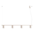 Pendelleuchte mit Kabel KARBON 4xGU10/10W/230V cremefarben