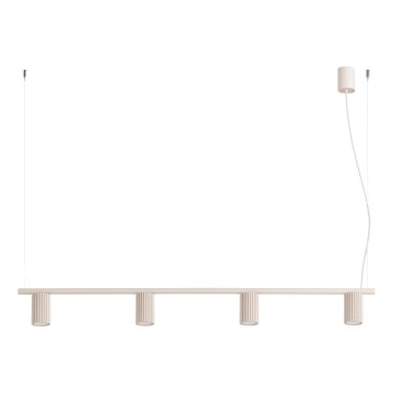 Pendelleuchte mit Kabel KARBON 4xGU10/10W/230V cremefarben