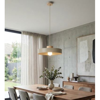 Pendelleuchte mit Kabel KIVI 1xE27/15W/230V beige