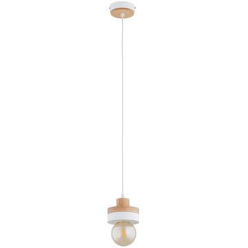 Pendelleuchte mit Kabel LARSO 1xE27/15W/230V weiß/beige