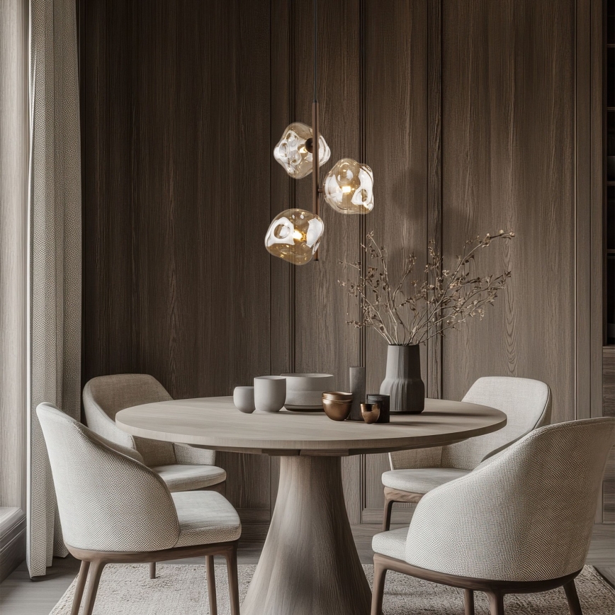 Pendelleuchte mit Kabel LAVA 3xG9/8W/230V Bronze/rauchiges Beige