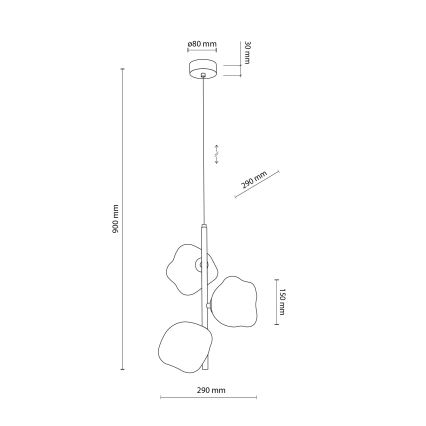 Pendelleuchte mit Kabel LAVA 3xG9/8W/230V Bronze/rauchiges Beige