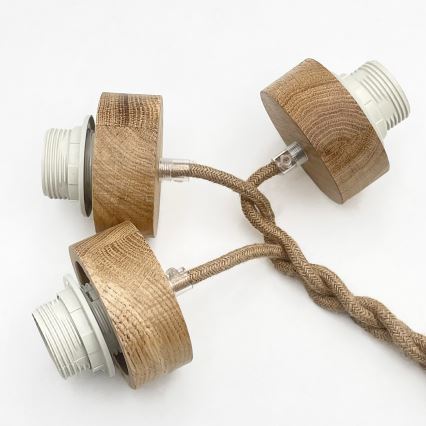 Pendelleuchte mit Kabel LOOMIS 3xE27/15W/230V 83 cm beige/Eiche