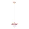 Pendelleuchte mit Kabel MIKO 1xE27/15W/230V rosa/beige