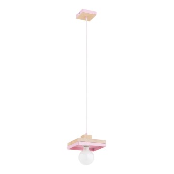 Pendelleuchte mit Kabel MIKO 1xE27/15W/230V rosa/beige