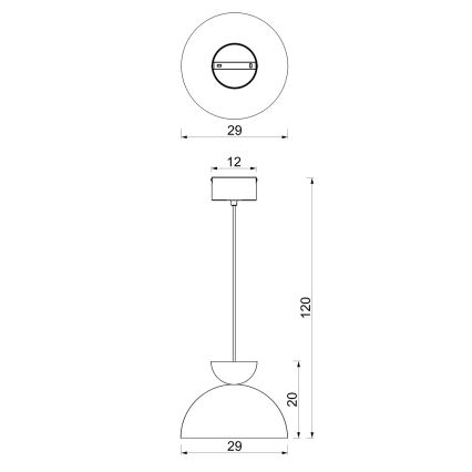 Pendelleuchte mit Kabel NEVIS 1xE27/15W/230V Ø 29 cm braun