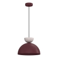 Pendelleuchte mit Kabel NEVIS 1xE27/15W/230V Ø 29 cm burgundrot