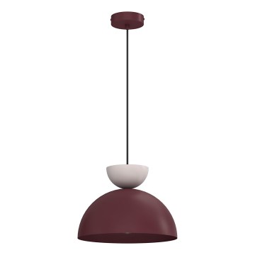 Pendelleuchte mit Kabel NEVIS 1xE27/15W/230V Ø 29 cm burgundrot