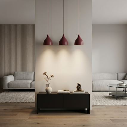 Pendelleuchte mit Kabel NOAK CLASSIC 3xE27/15W/230V burgunderrot