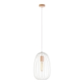 Pendelleuchte mit Kabel OVELLA 1xE27/15W/230V, Ø 25 cm, cremefarben/Kiefer