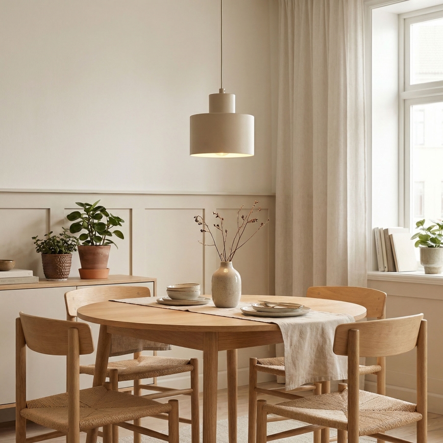 Pendelleuchte mit Kabel PARKLA 1xE27/15W/230V beige