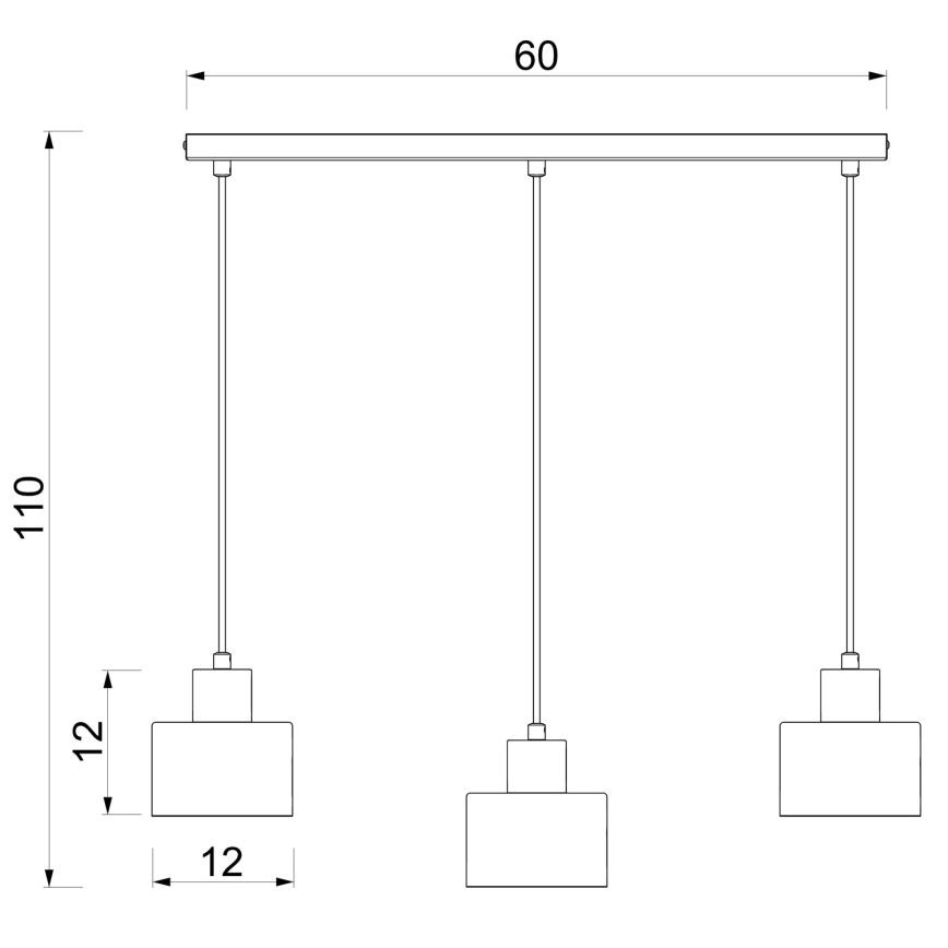 Pendelleuchte mit Kabel PARKLA 3xE27/15W/230V beige