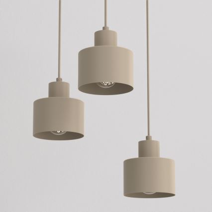 Pendelleuchte mit Kabel PARKLA 3xE27/15W/230V beige