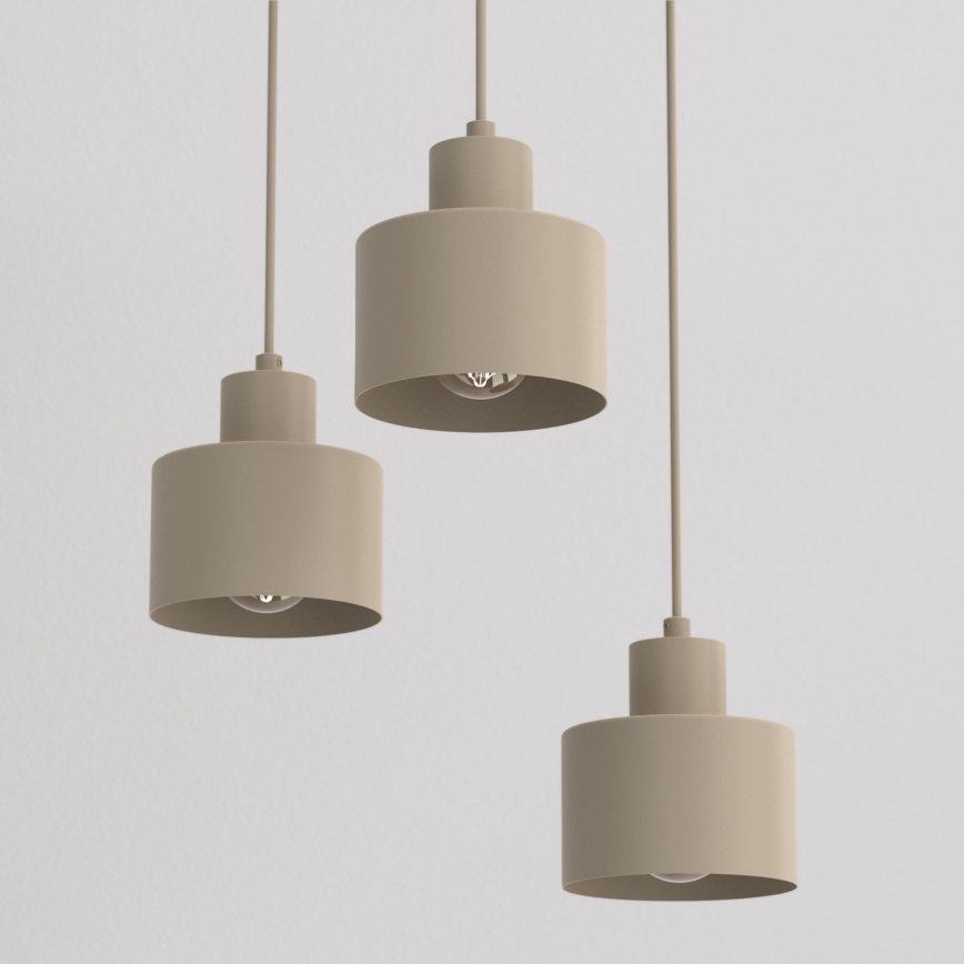 Pendelleuchte mit Kabel PARKLA 3xE27/15W/230V beige