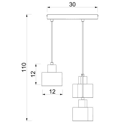 Pendelleuchte mit Kabel PARKLA 3xE27/15W/230V beige