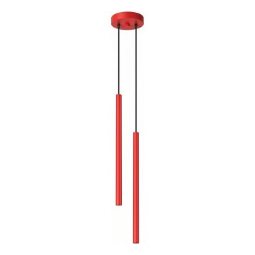 Pendelleuchte mit Kabel PASTELO 2xG9/8W/230V rot