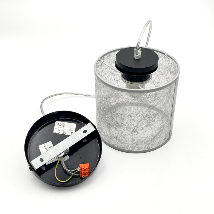 Pendelleuchte mit Kabel ROSA 1xE27/60W/230V schwarz/grau