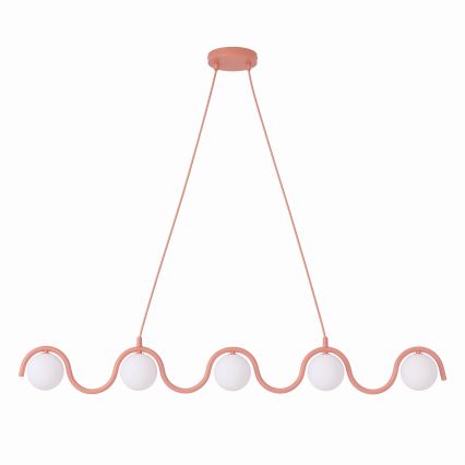 Pendelleuchte mit Kabel SINUS 5xG9/8W/230V rosa