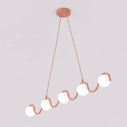Pendelleuchte mit Kabel SINUS 5xG9/8W/230V rosa