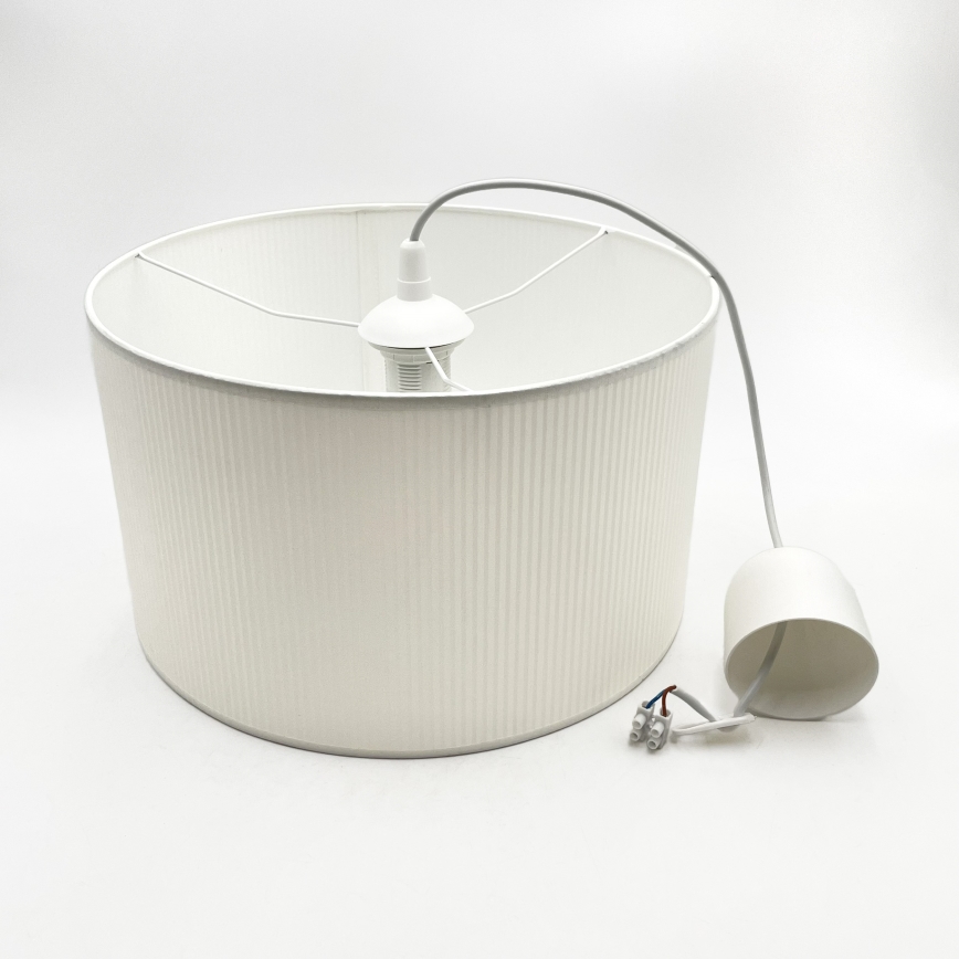 Pendelleuchte mit Kabel SIRJA PLISADO 1xE27/15W/230V Ø 35 cm weiß