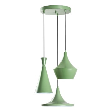 Pendelleuchte mit Kabel TOM 3xE27/40W/230V grün