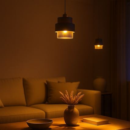 Pendelleuchte mit Kabel VALENTINO 1xE27/15W/230V beige/klar