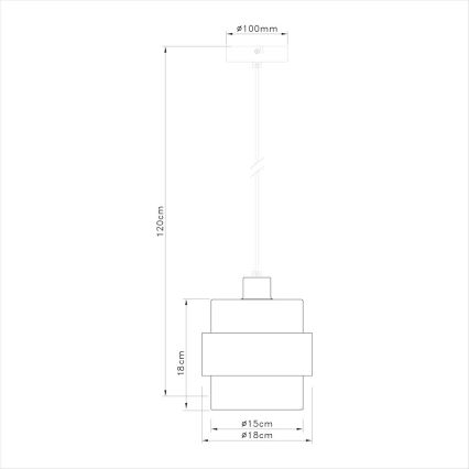 Pendelleuchte mit Kabel VALENTINO 1xE27/15W/230V beige/klar