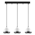 Pendelleuchte mit Kabel YILDO 3xE27/40W/230V weiß/schwarz