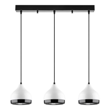 Pendelleuchte mit Kabel YILDO 3xE27/40W/230V weiß/schwarz