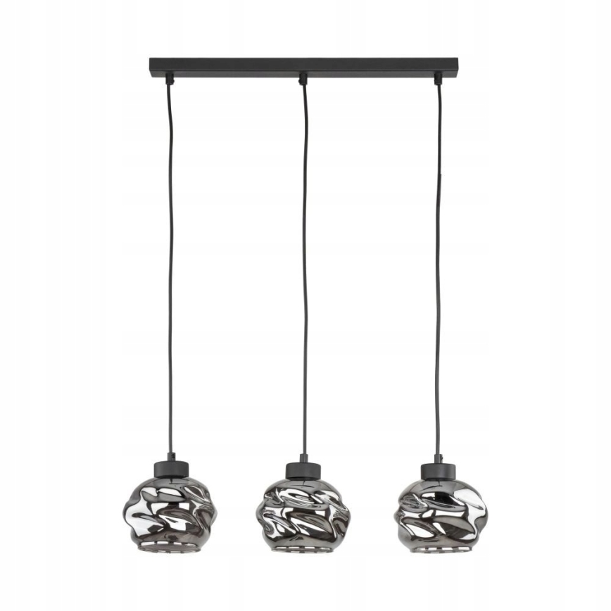 Pendelleuchte mit Kabel ZULIA 3xE27/15W/230V schwarz/rauchschwarz