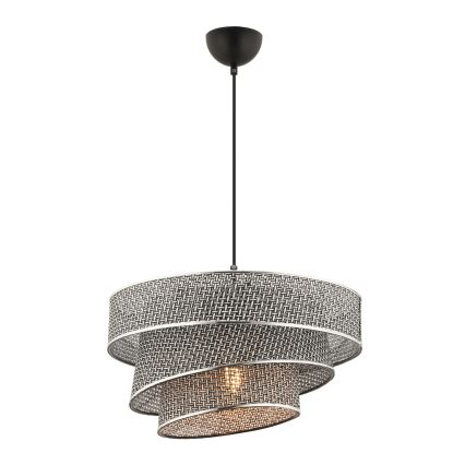 Pendelleuchte mit Kabelaufhängung COUPER 1xE27/60W/230V grau/hochglänzender Chrom