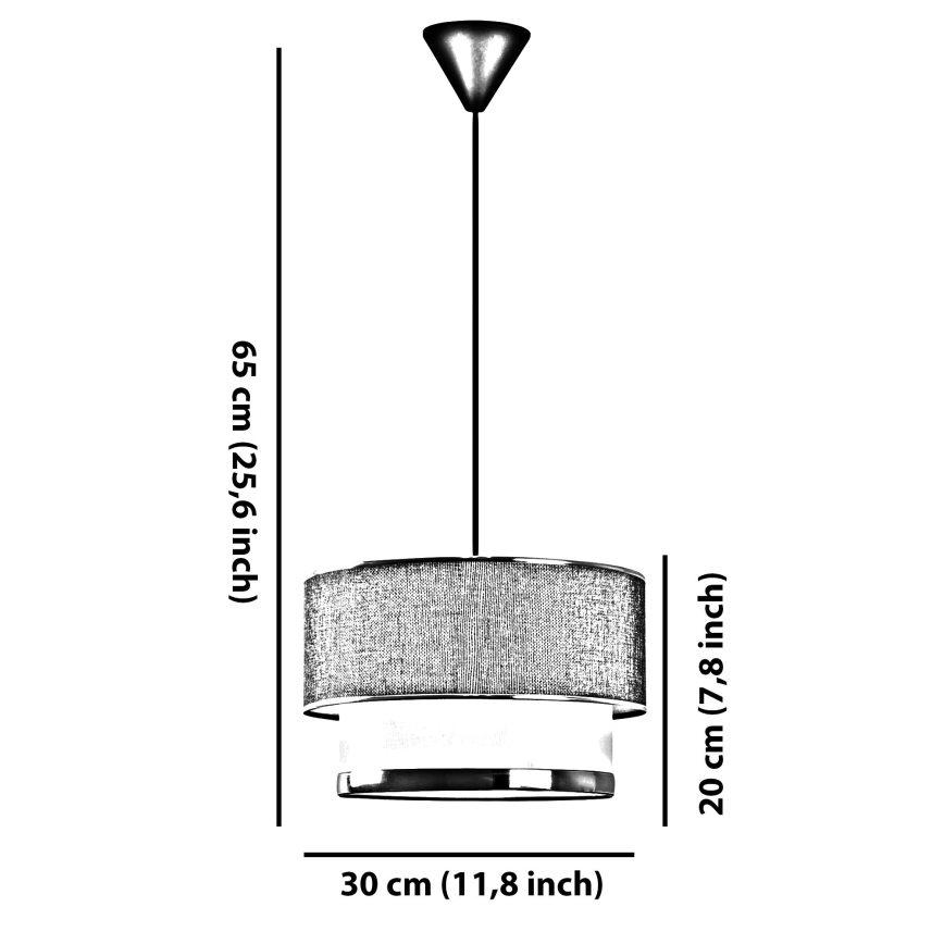 Pendelleuchte mit Kabelaufhängung ECHO 1xE27/60W/230V braun/creme