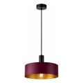 Pendelleuchte mit Kabelaufhängung HAKI 1xE27/60W/230V weinrot/schwarz