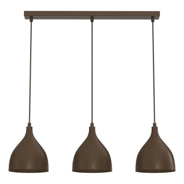 Pendelleuchte mit Kabelaufhängung NOAK CLASSIC 3xE27/15W/230V, braun