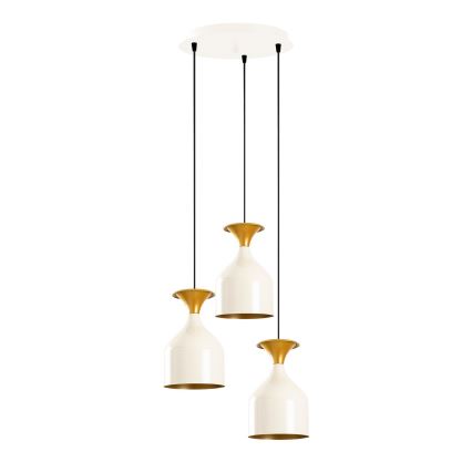 Pendelleuchte mit Kabelaufhängung SIVANI 3xE27/40W/230V weiß/kupfer