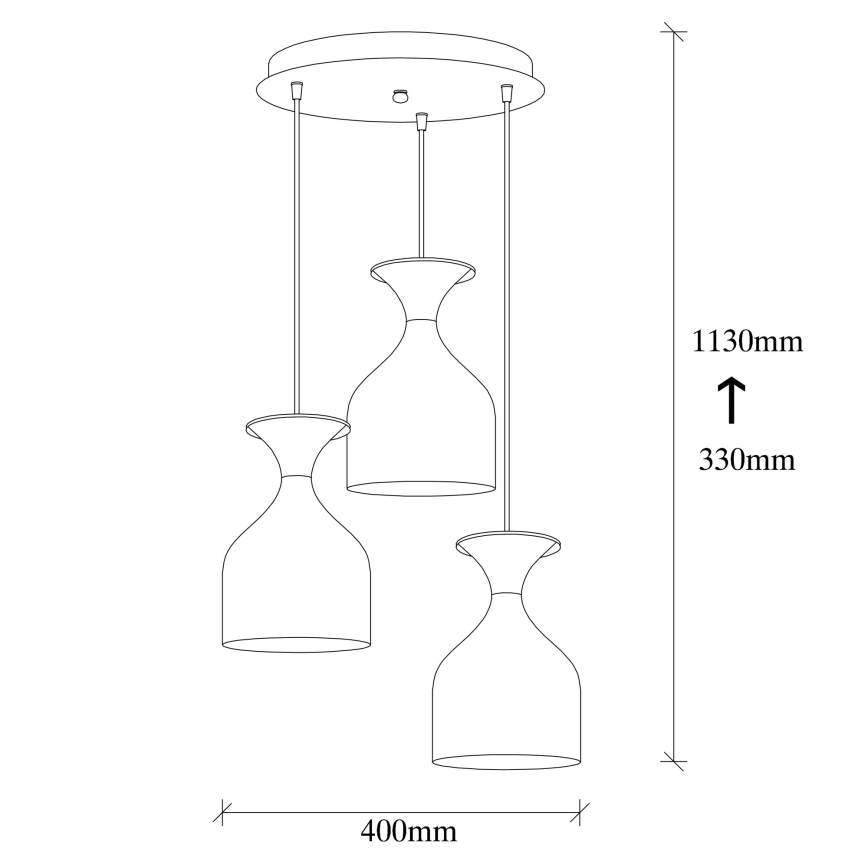 Pendelleuchte mit Kabelaufhängung SIVANI 3xE27/40W/230V weiß/kupfer