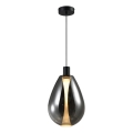 Pendelleuchte mit Seilabhängung DENSO 1x GU10/10W/230V Ø 30 cm Schwarz-Chrom