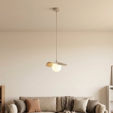 Pendelleuchte mit Seilabhängung FLORA 1xG9/8W/230V beige