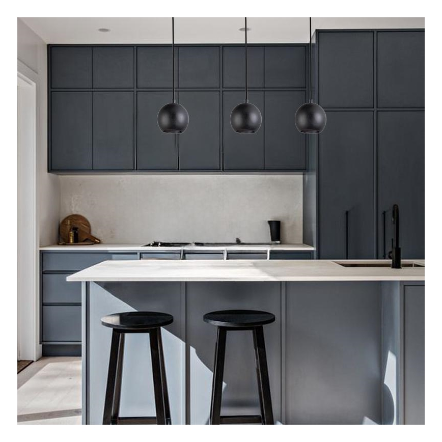 Pendelleuchte mit Seilaufhängung 1x GU10/10W/230V, Ø 11 cm, Massivholz/Esche