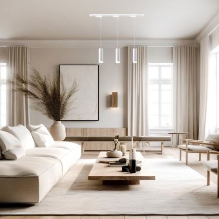 Pendelleuchte mit Seilaufhängung für das Schienensystem PIPE 3xGU10/10W/230V weiß